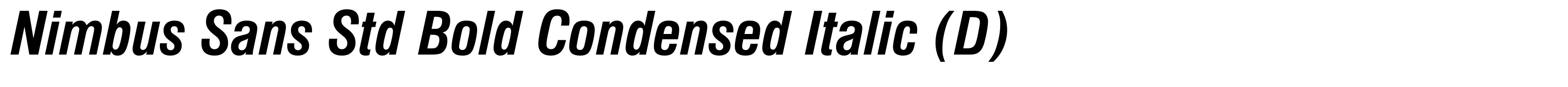 Nimbus Sans Std Bold Condensed Italic (D)